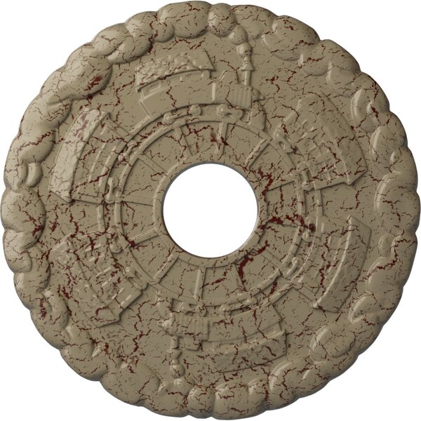 Ekena Millwork Kendall Train Station Medallion (Canopies up to 3 7/8"), 18 1/2"OD x 3 7/8"ID x 1"P, Gobi Desert CM18KDGDC - main